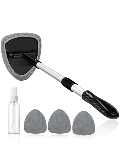 Windshield Cleaner with 4 Reusable Microfiber Pads and Extendable Handle L262