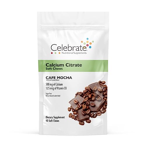 Calcium Citrate Soft Chews 500mg Vitamin D3 Sugar & Gluten Free 90 Count W517235