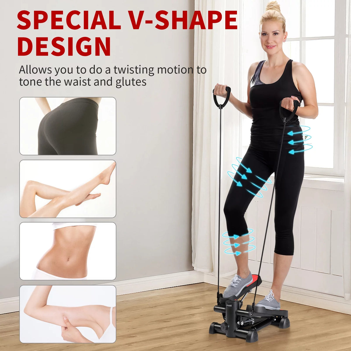 Mini Stair Stepper with Resistance Bands E226