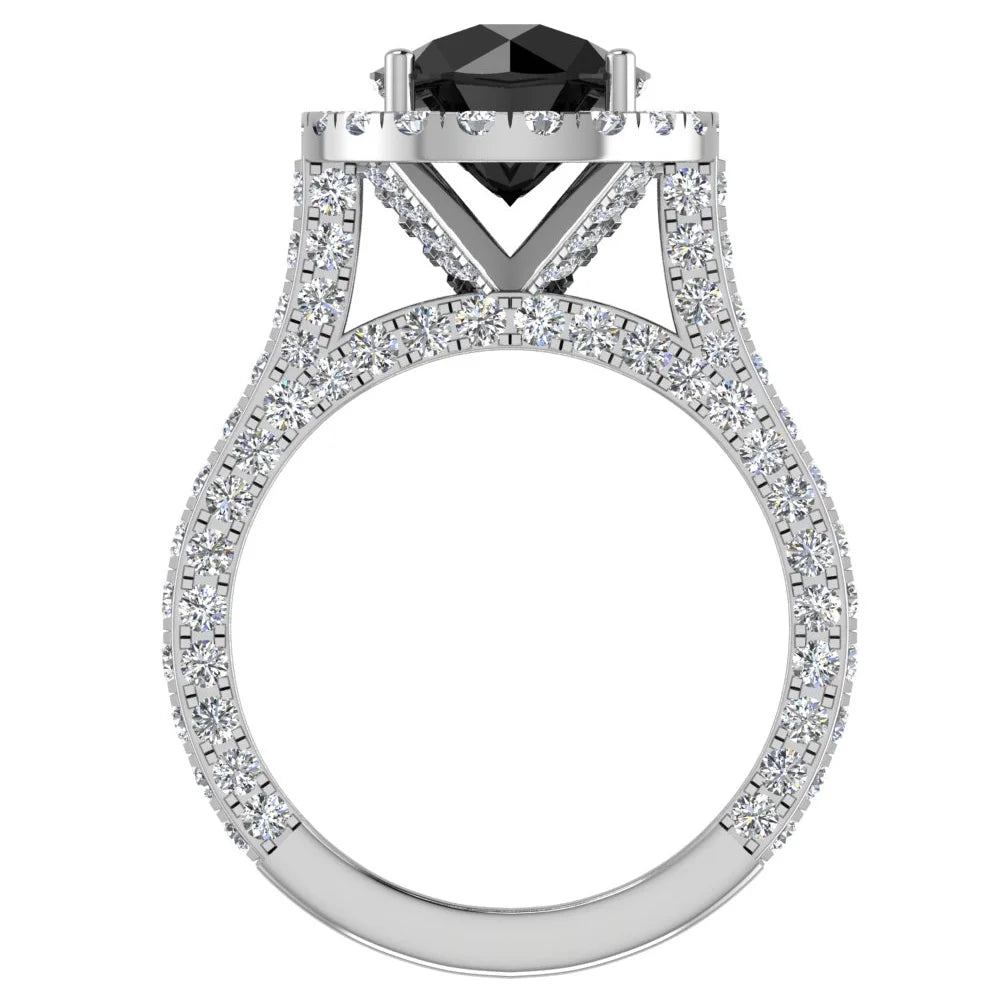 14K White Gold Halo Engagement Ring 5.50 Carat M580080