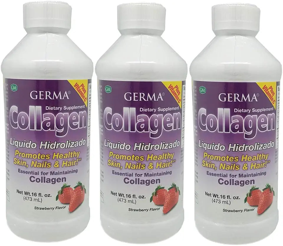 Liquid Collagen Dietary Supplement with Vitamin C Strawberry Flavour 16 Oz Pack of 3 I433