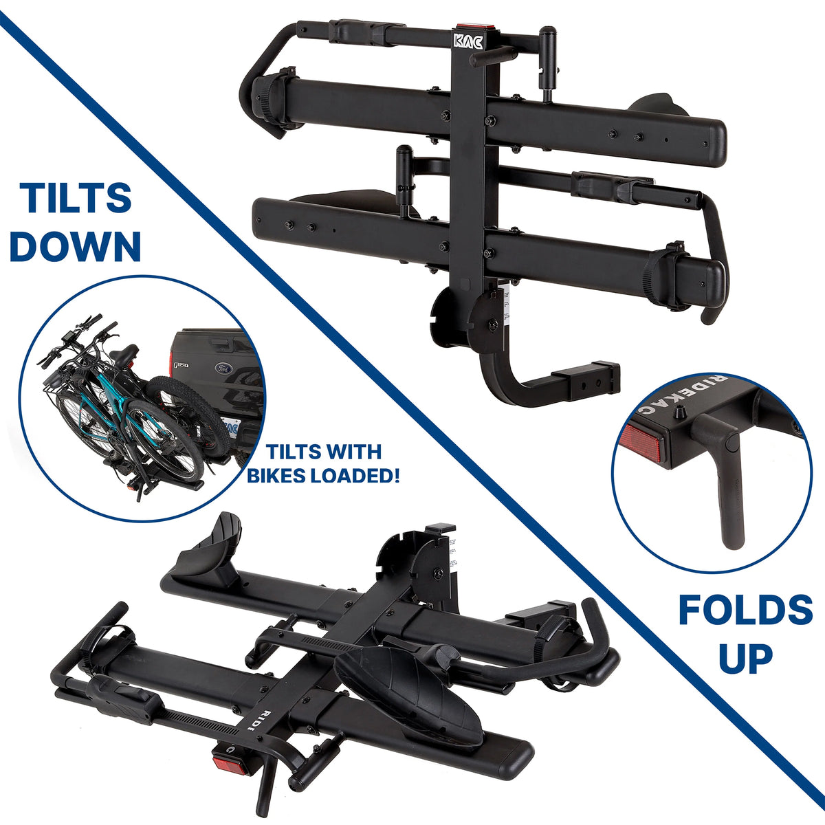 Black 2" Hitch Mounted 2-Bike Bike Rack with Locking Mechanism X6334