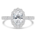14K White Gold Oval Diamond Halo Engagement Ring I6805
