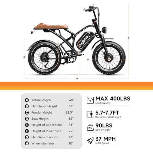 2000W Electric Bike with 48V Battery 20"x4.0" Fat Tires A1055