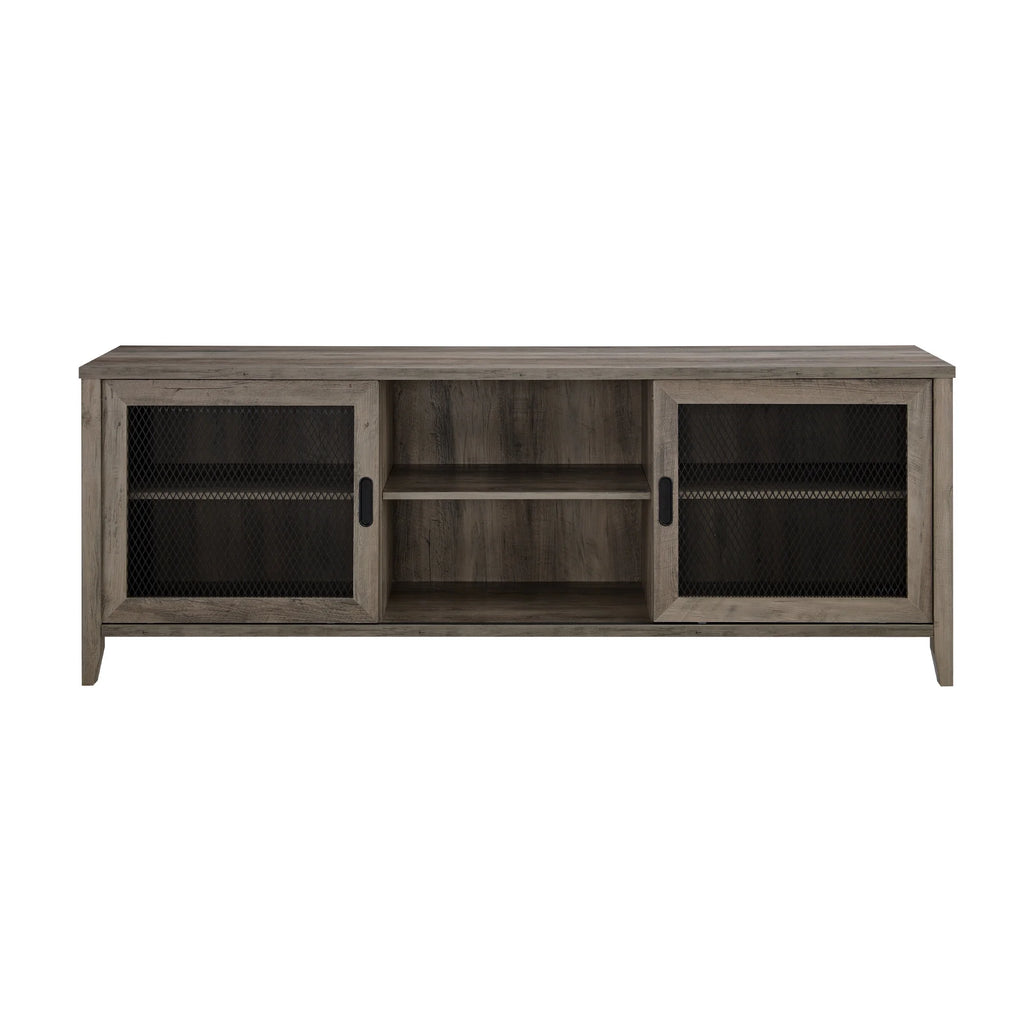 Grey Wash Sliding Door TV Stand T6278