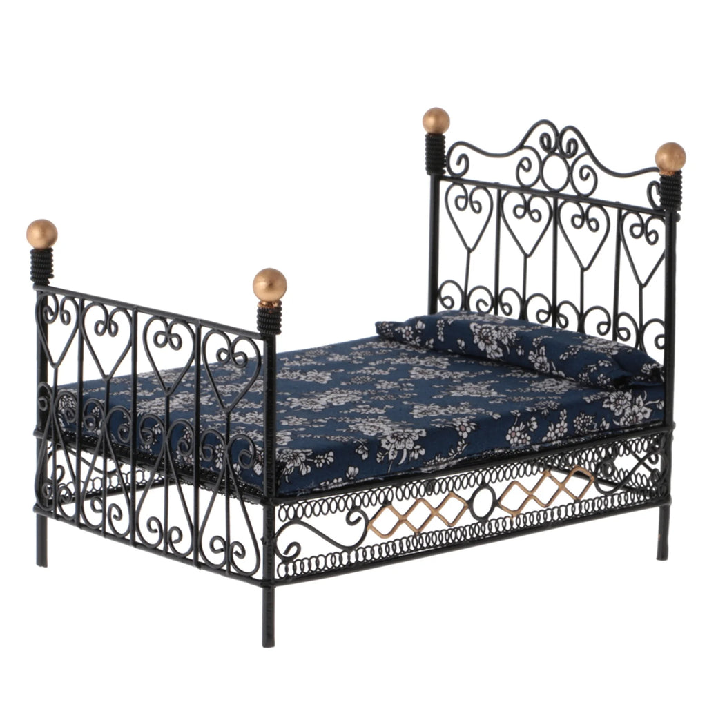 Metal Mini Double Bed Dollhouse Bed B88244