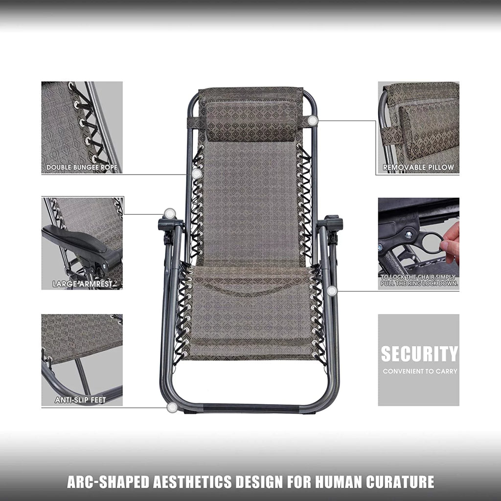 2-pack Zero Gravity Chair Folding Adjustable Recliners E43568