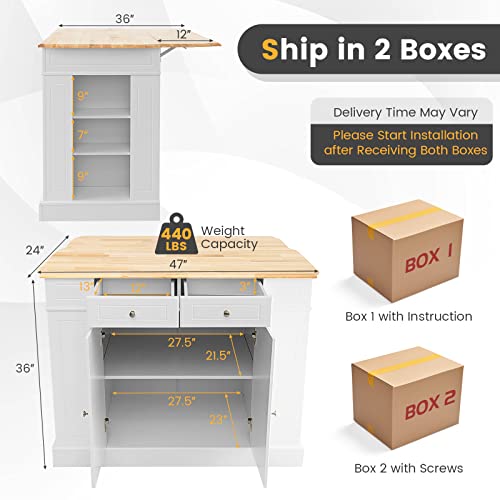 Black Rubber Wood Kitchen Island with Drop Leaf B180