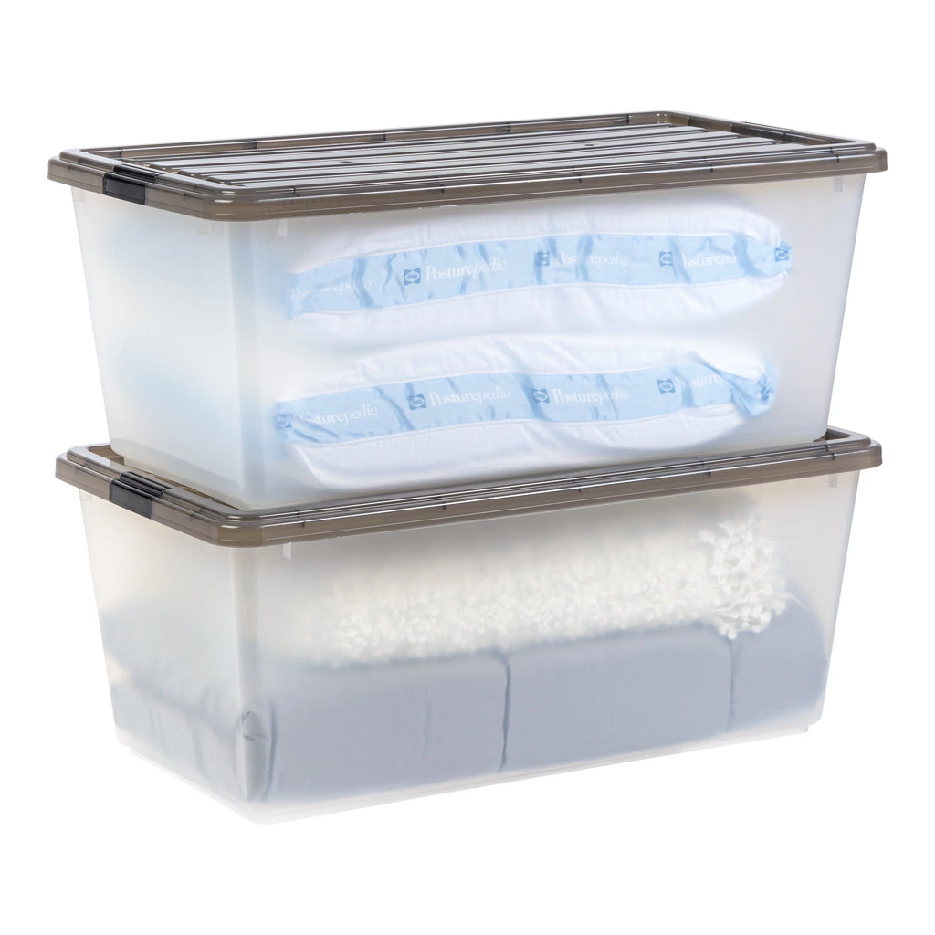 91 Qt. Clear Plastic Storage Bin with Lid, Set of 4 U651