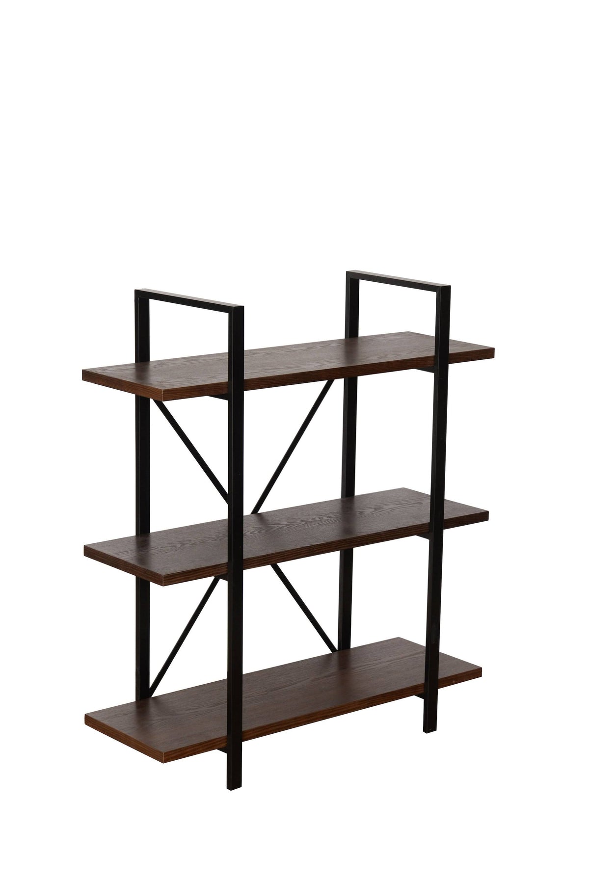 Walnut Brown 3 Shelf Etagere Bookcase R4206