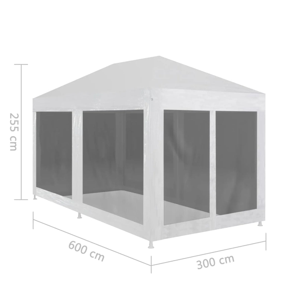 Party Tent with 6 Mesh Sidewalls 19.7' x 9.8' G5478
