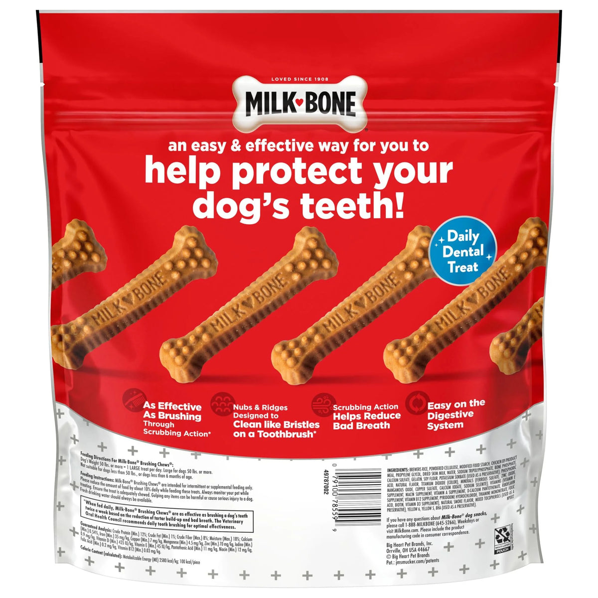Daily Dental Dog Treats, Large, 24.2 oz, 18 Bones G9422