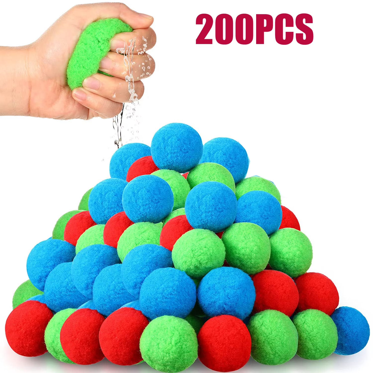 200 Reusable Fabric Water Balloons for Outdoor Games Q96296