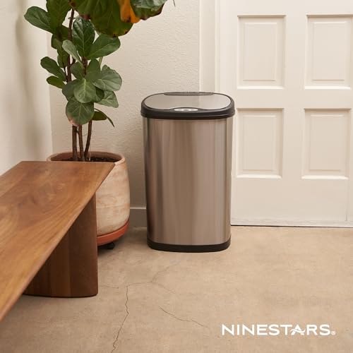 13 Gallon Stainless Steel Automatic Motion Sensor Trash Can T370