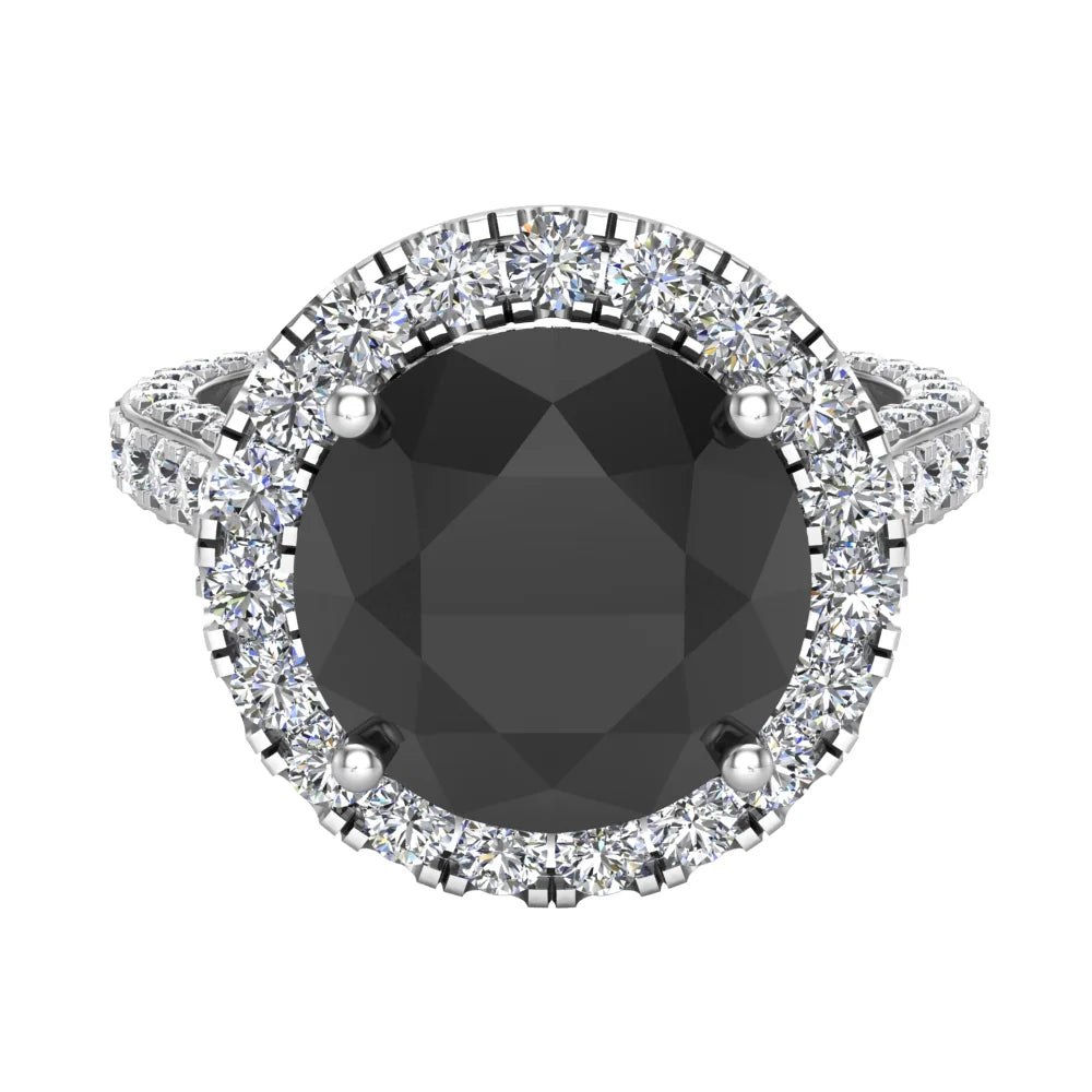 14K White Gold Halo Engagement Ring 5.50 Carat M580080