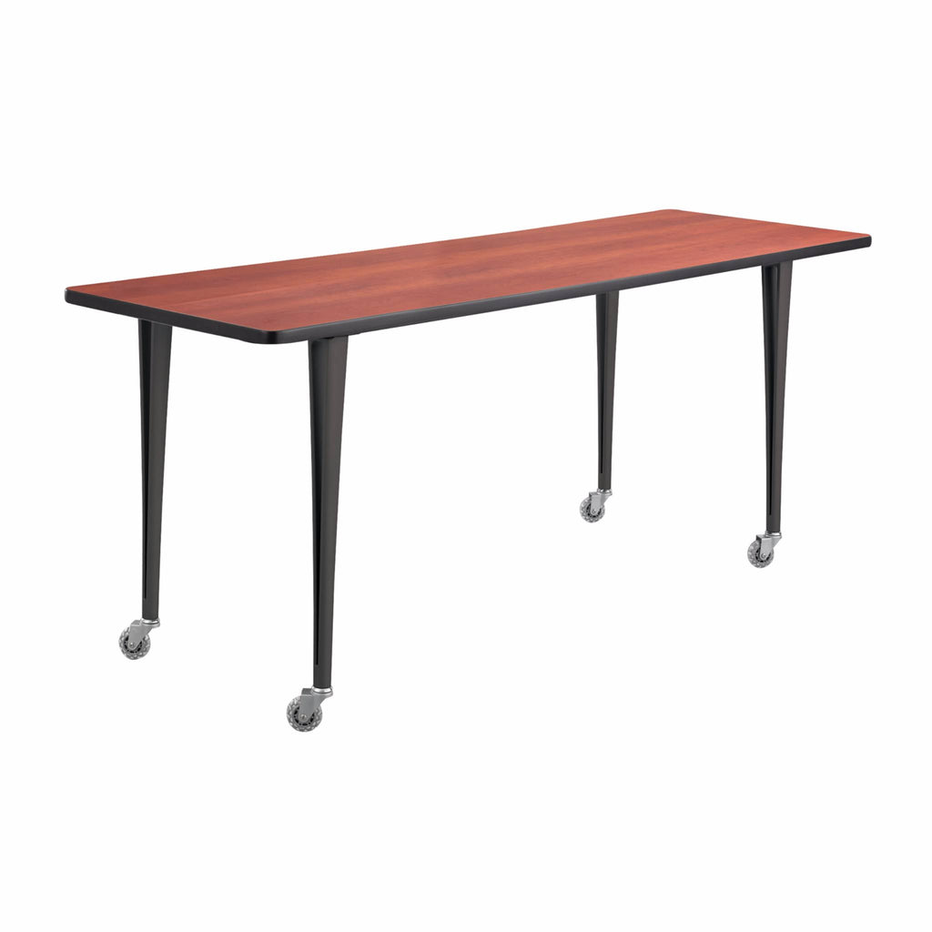 Gray/Black Post Leg Desk with Casters E217991