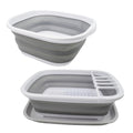 Collapsible Plastic Tub and Dish Drainer Set E515
