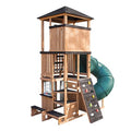 Three-Story Wooden Outdoor Playhouse with Slide K3673