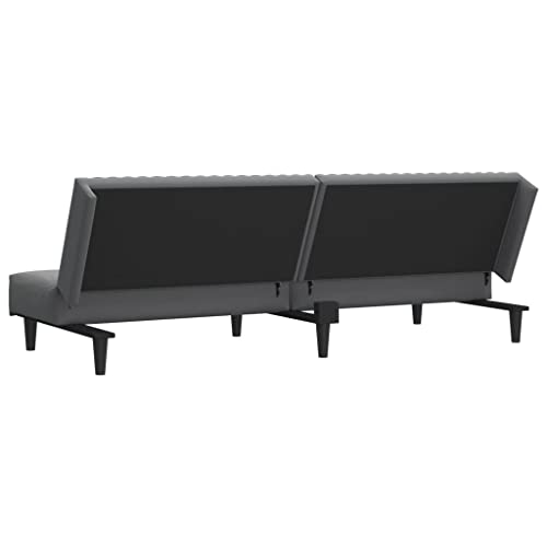 Dark Gray Velvet 2-Seater Sofa Bed X5555
