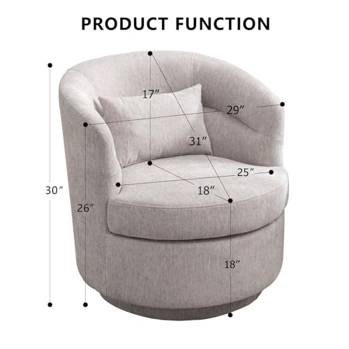 Grey Swivel Barrel Chair with Pillow Z219