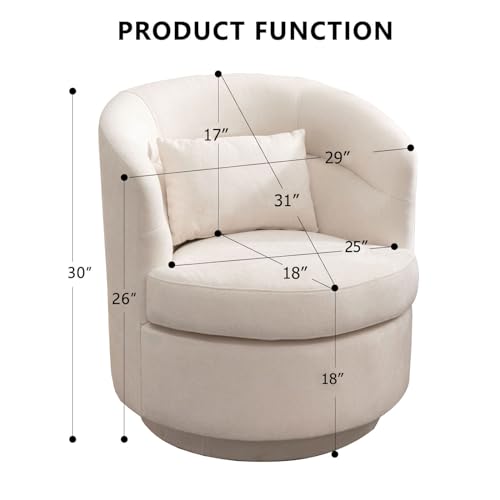 Grey Swivel Barrel Chair with Pillow Z219