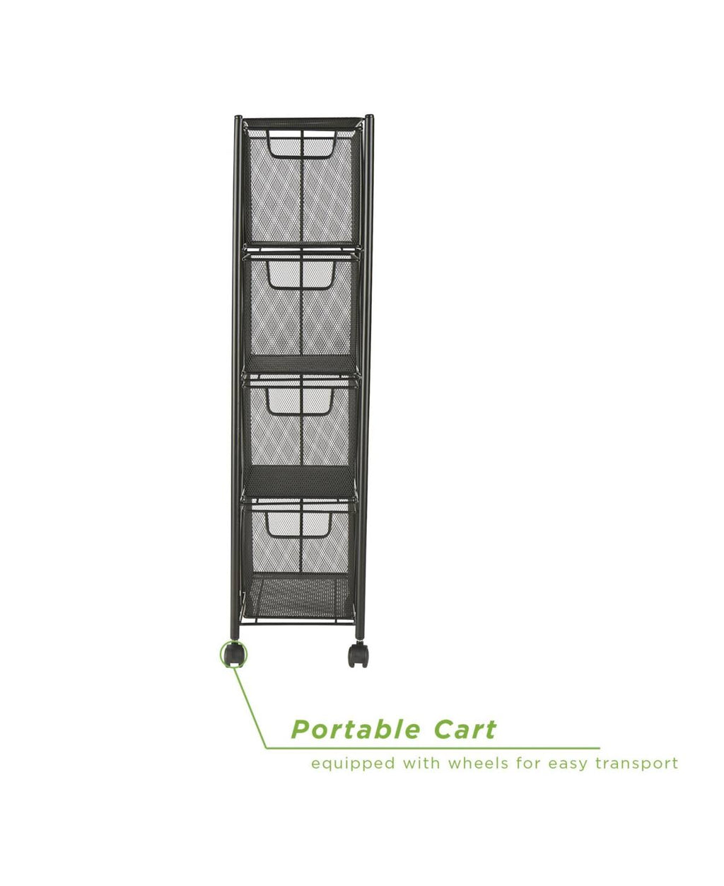 4 Drawer Rolling Mesh Metal Cart W910