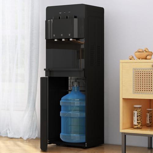 Black Bottom Loading Water Cooler Dispenser with 3 Temperature Settings I699841