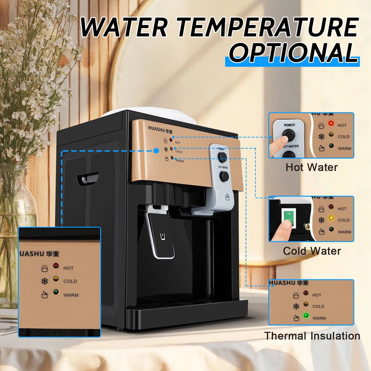 550W Electric Hot & Cold Water Cooler Dispenser U41016