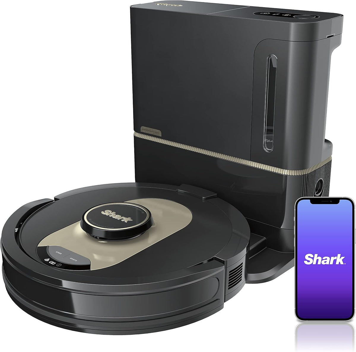 Black Robot Vacuum with XL HEPA Self-Empty Base S898