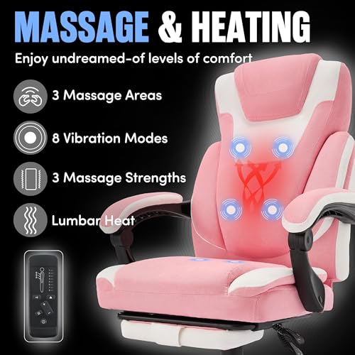 Bluewhite Massage Office Chair with Footrest X75965