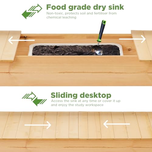 Wooden Potting Bench Table with Storage Shelf W934