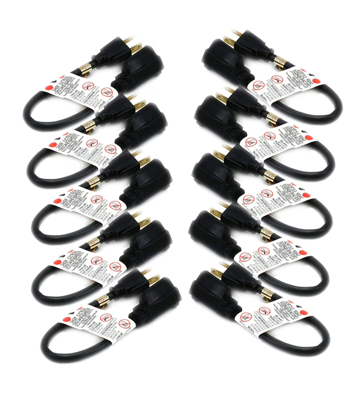 10 PACK 1 Feet Power Extension Cord W3383