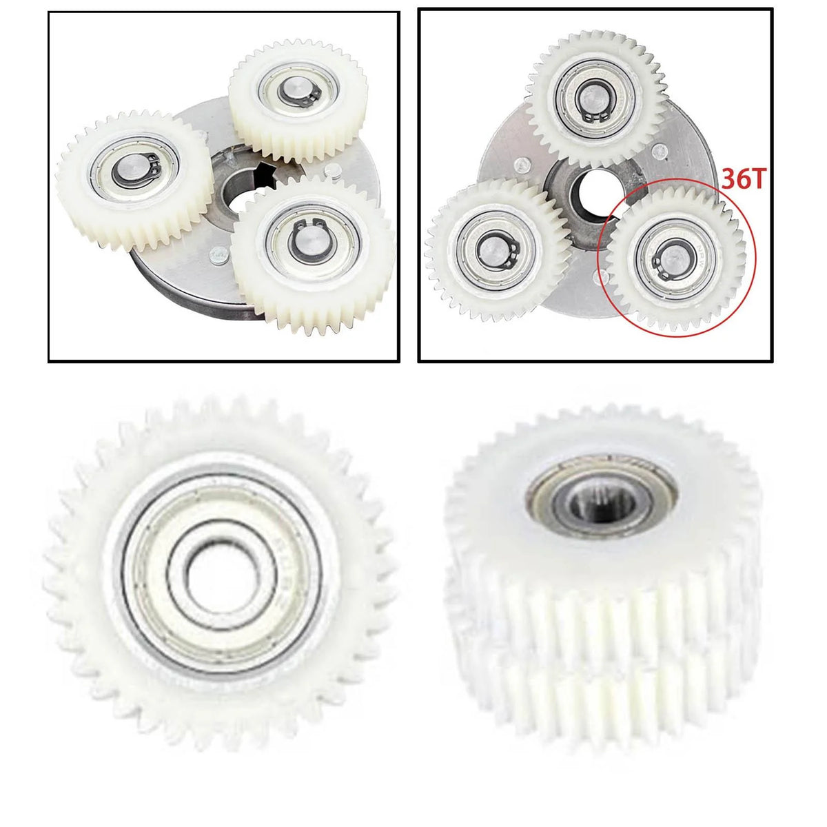 3pcs 6T Planetary Gears Set, Outer Diameter 37mm, Nylon T33605