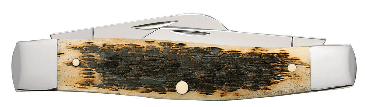 Smooth Jigged Amber Bone Stockman Knife B948