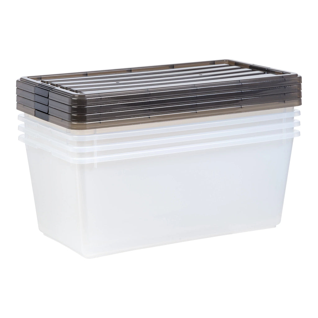 91 Qt. Clear Plastic Storage Bin with Lid, Set of 4 U651