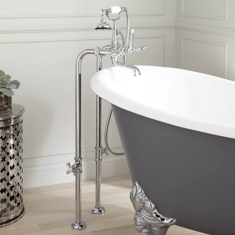 Chrome Floor Mounted Tub Filler Faucet J49079