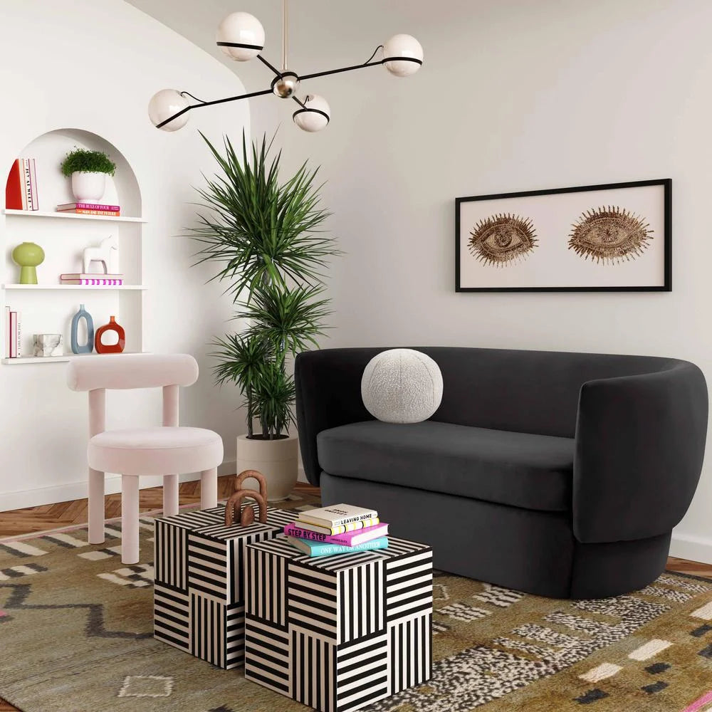 Black Velvet Loveseat J7653