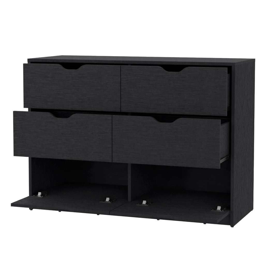 Black Manufactured Wood Six Drawer Dresser E9398