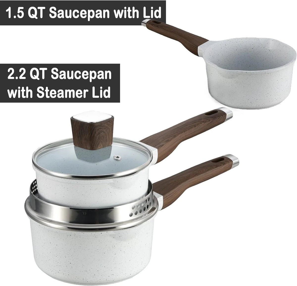 13pcs Nonstick White Granite Cookware Set L99570
