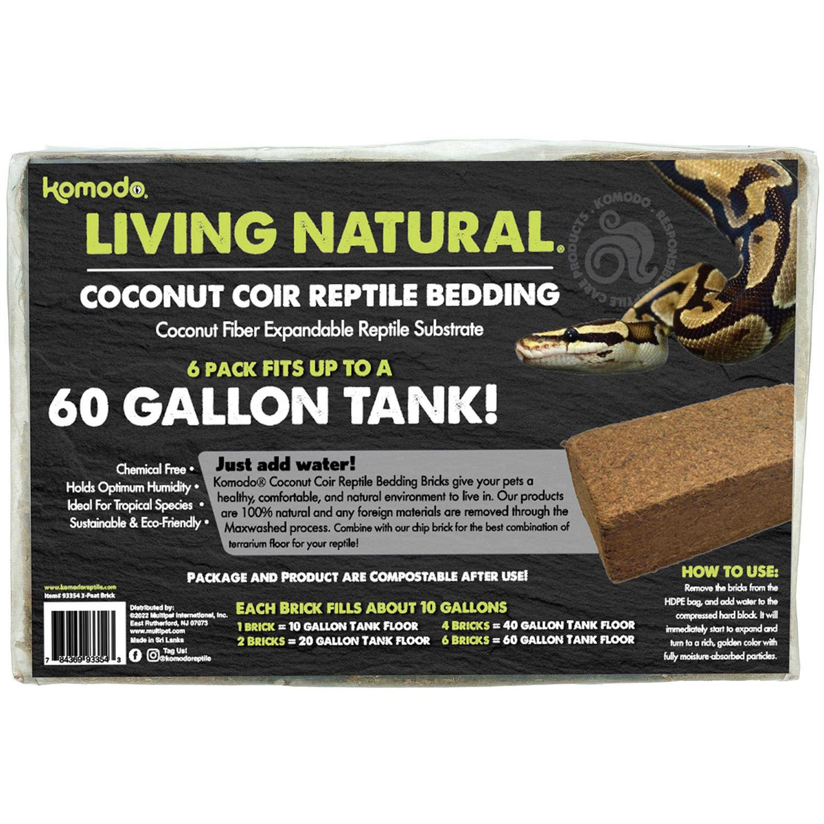 Natural Coconut Coir Reptile Bedding Brick T297