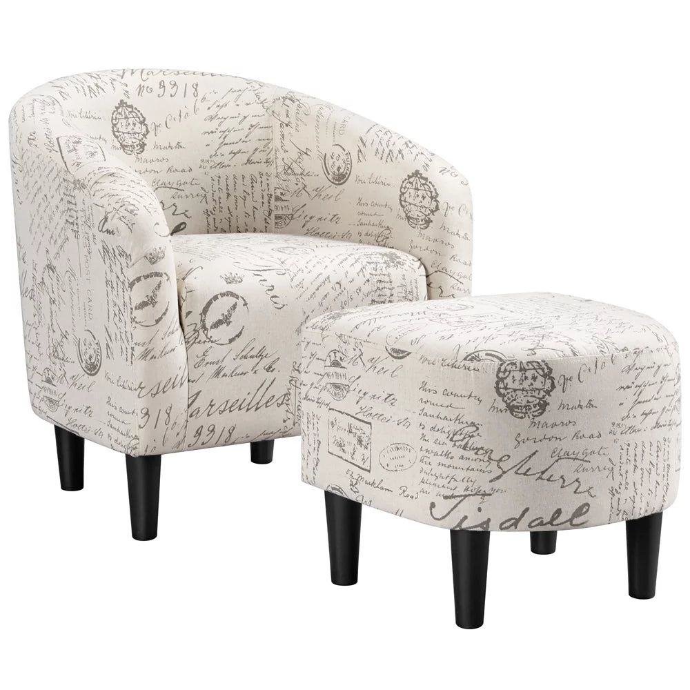 Fabric Accent Arm Chair and Ottoman Set Z272711