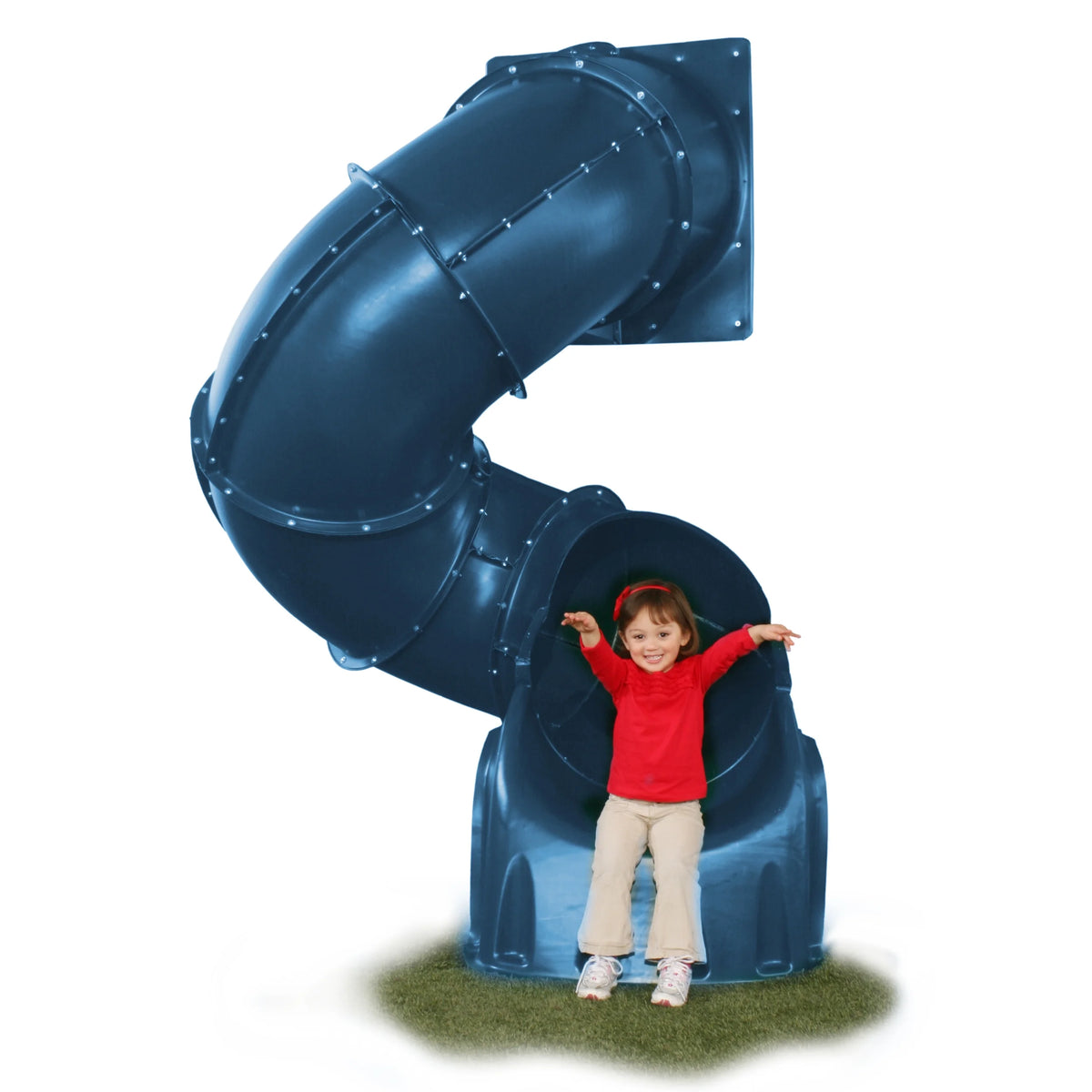 Blue Plastic Turbo Tube Slide for Backyard Swing Sets A790