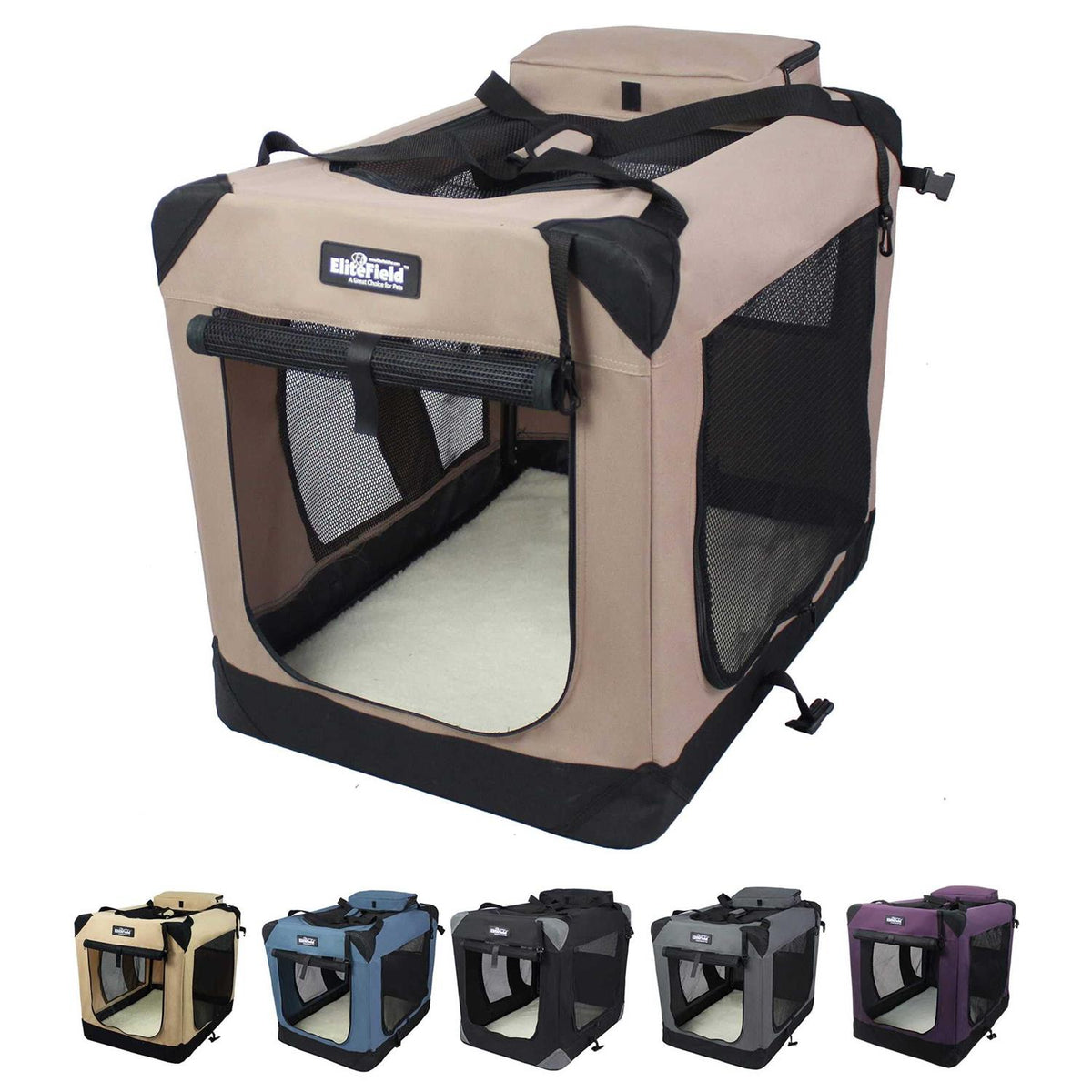 3-Door Folding Soft Dog Crate V7664
