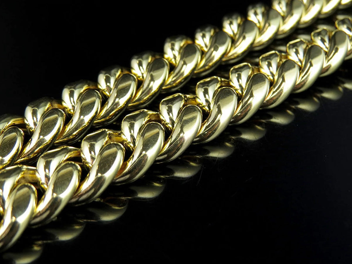 10K Yellow Gold Miami Cuban Link Chain with Box Clasp J68236