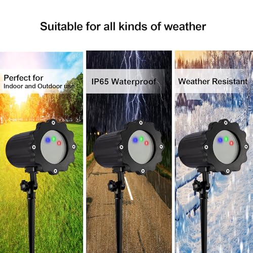 Laser Christmas Lights, 3 Color Laser Light Projector, Water Proof W93725