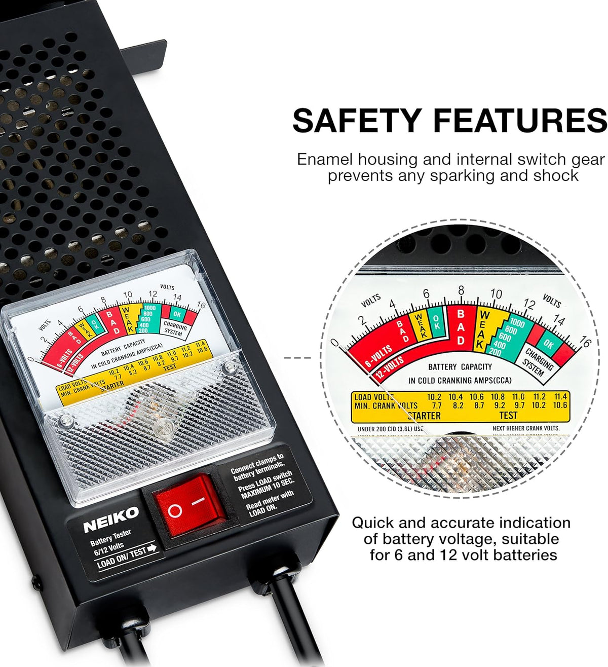 100 AMP 6 and 12 Volt Car Battery Tester K665390