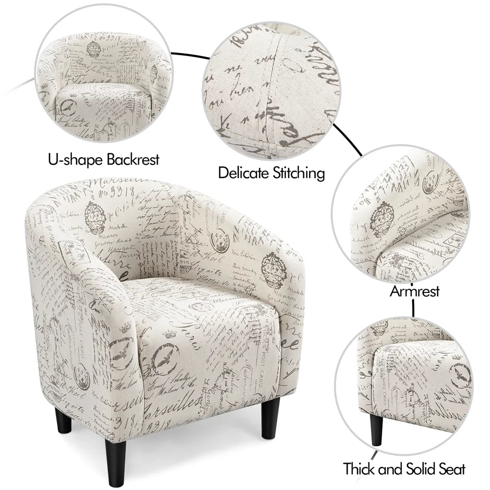 Fabric Accent Arm Chair and Ottoman Set Z272711