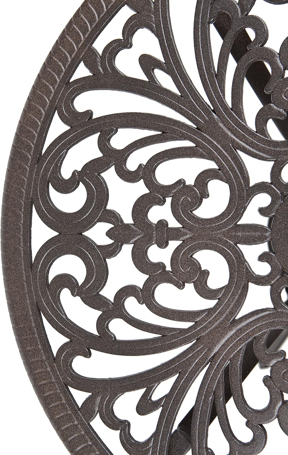 Cast Aluminum 3-Piece Bistro Set Two Chairs & Table Antique Bronze Finish V278924
