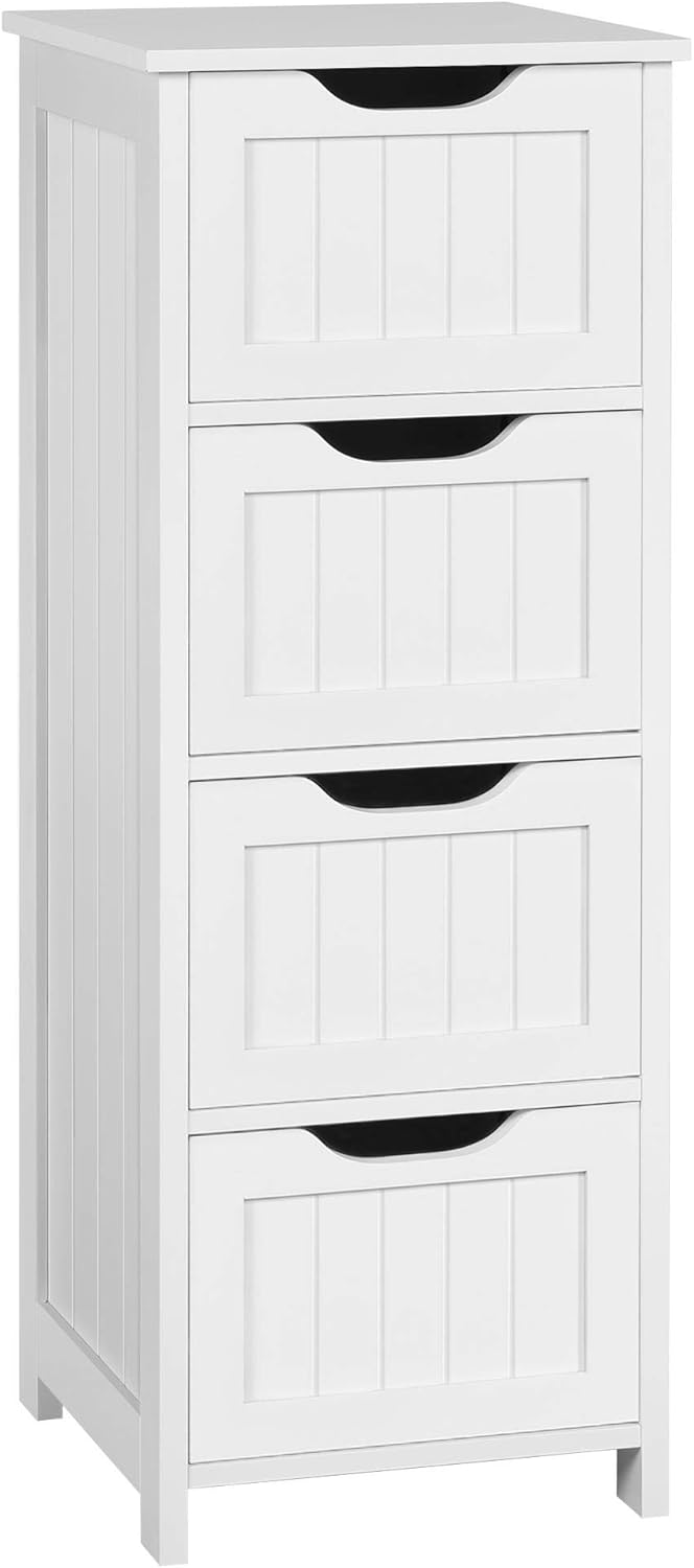 Gray 4 Drawer Wooden Bathroom Floor Cabinet L48263