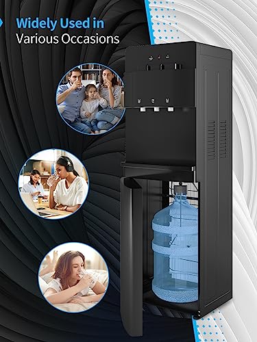 Black Bottom Loading Water Cooler Dispenser with 3 Temperature Settings I699841